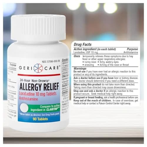 GeriCare Loratadine 10mg Non-Drowsy 24-Hour Allergy Relief | Effective Antihistamine Tablets thumbnail 3