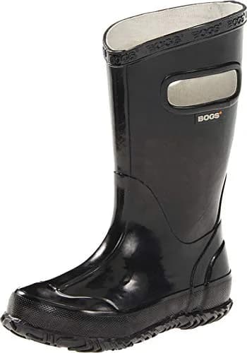 BOGS Kids Rainboot Solid Boot - BLACK - 10 | Waterproof Rubber, Easy Pull Handles, Non-Slip Outsole thumbnail 1