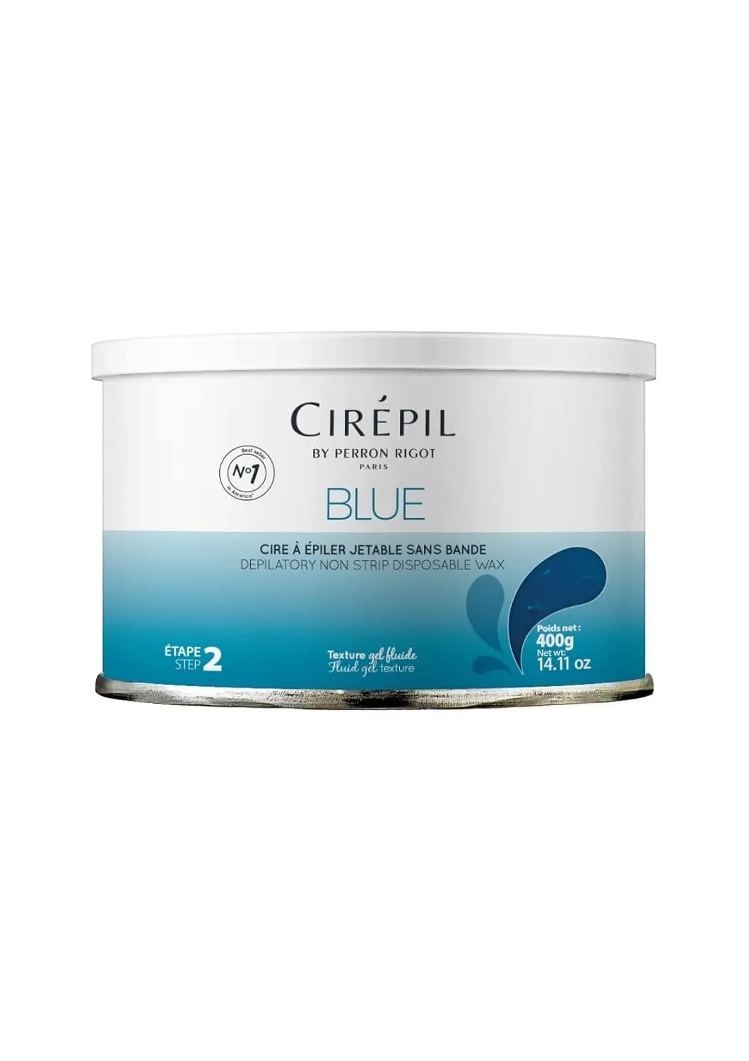 Cirepil Blue Stripless Hard Wax Beads 14.11oz Tin | Professional Hair Removal for Face, Bikini, Body - main product image