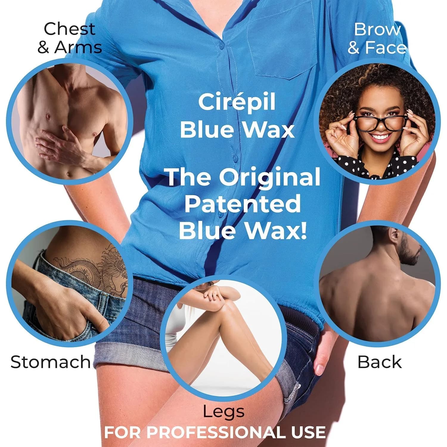 Cirepil Blue Stripless Hard Wax Beads 14.11oz Tin | Professional Hair Removal for Face, Bikini, Body - view 2