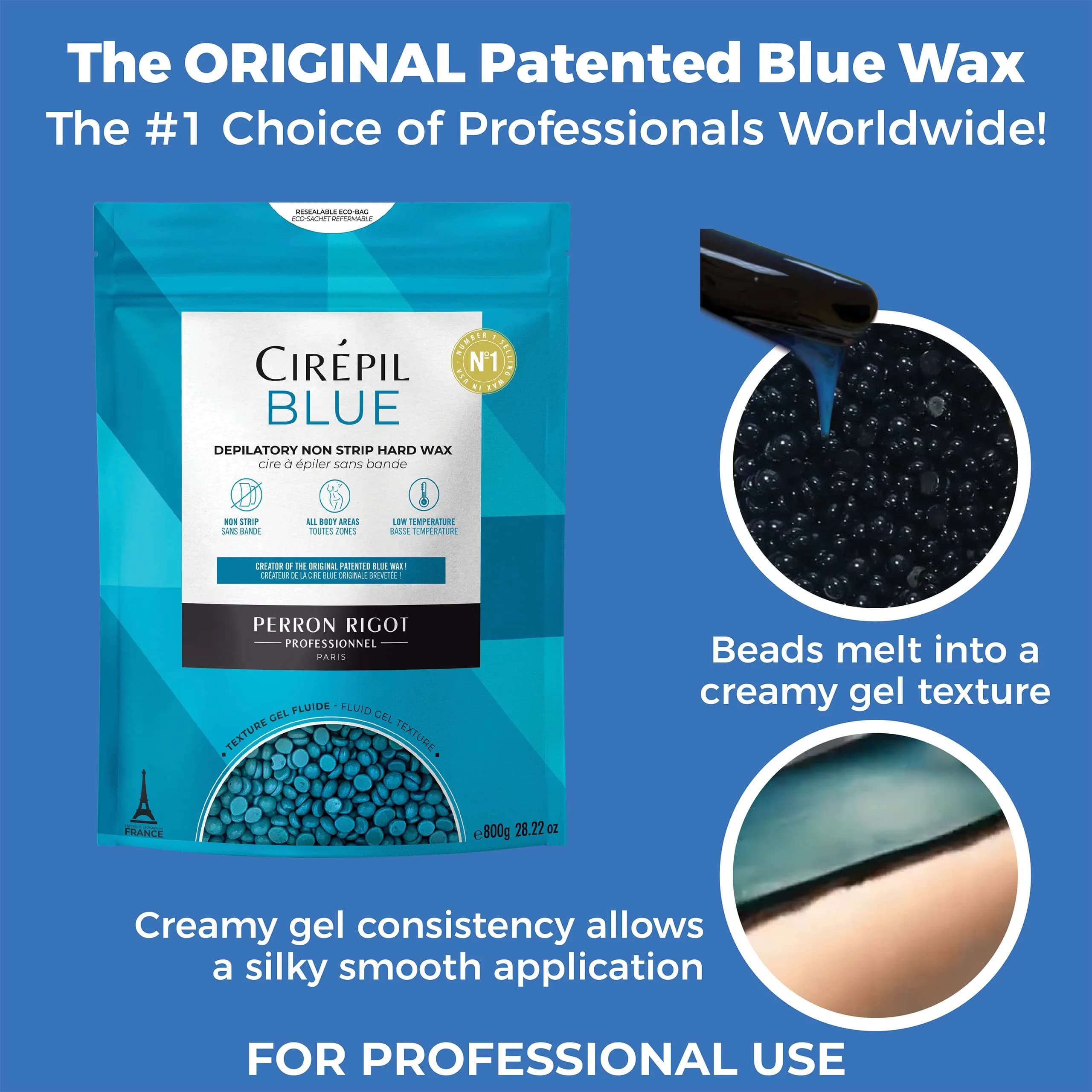 Cirepil Blue Stripless Hard Wax Beads 800g (28.22oz) | Professional Hair Removal for Face, Bikini & Body - view 4