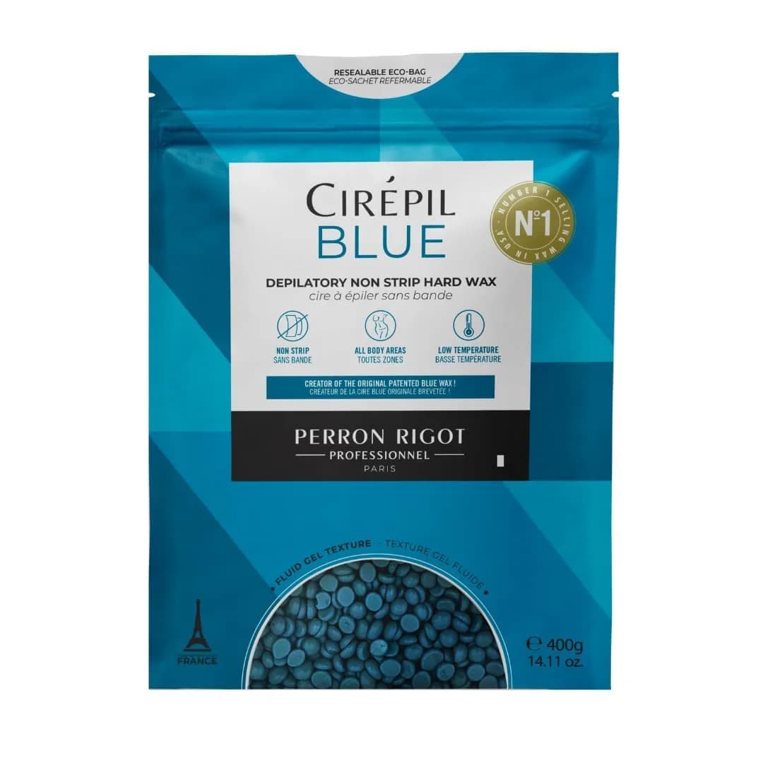 Cirepil Blue Stripless Hard Wax Beads 400g (14.11oz) | Professional Hair Removal for Face, Bikini, Body — 14.11 Ounce