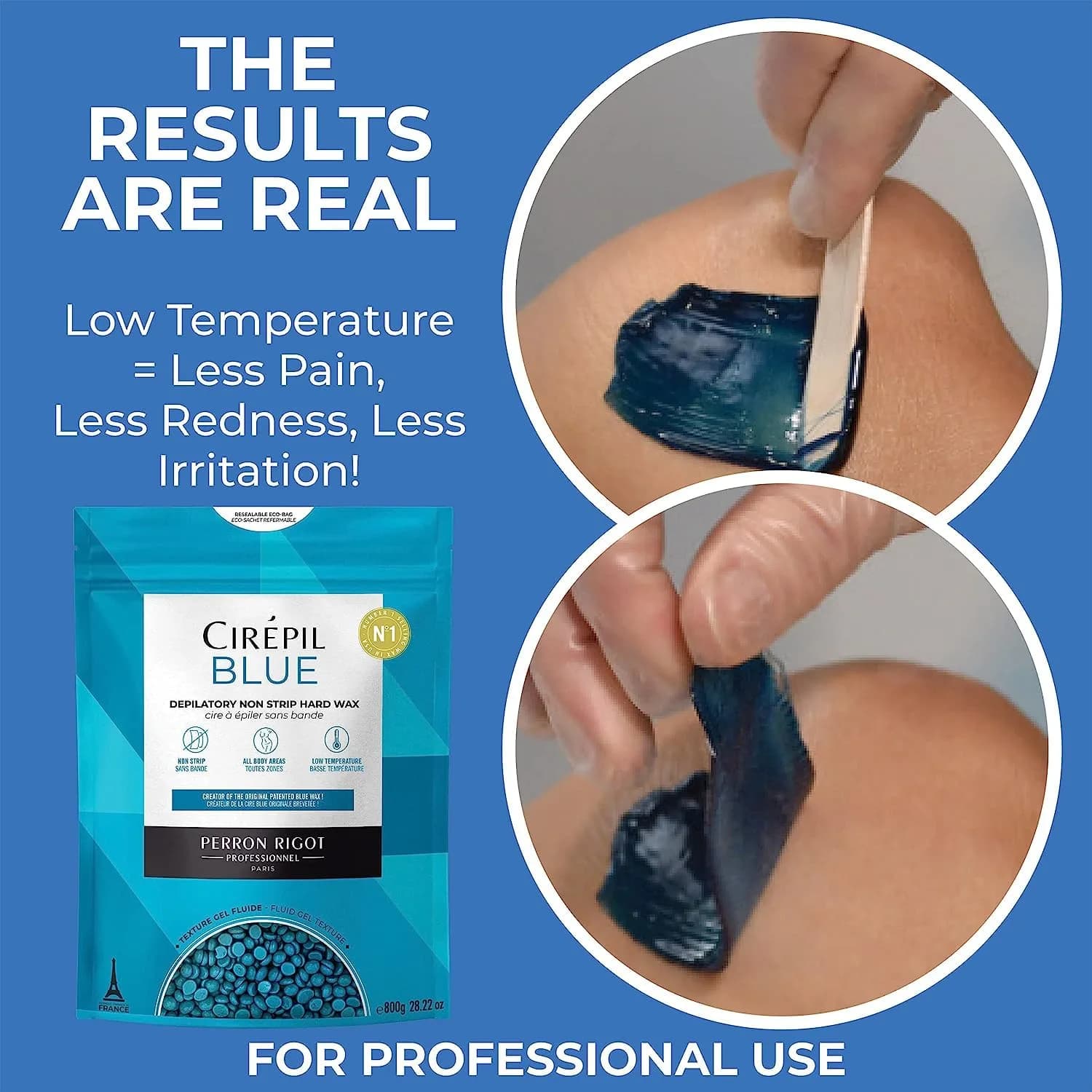 Cirepil Blue Stripless Hard Wax Beads 400g (14.11oz) | Professional Hair Removal for Face, Bikini, Body - view 5