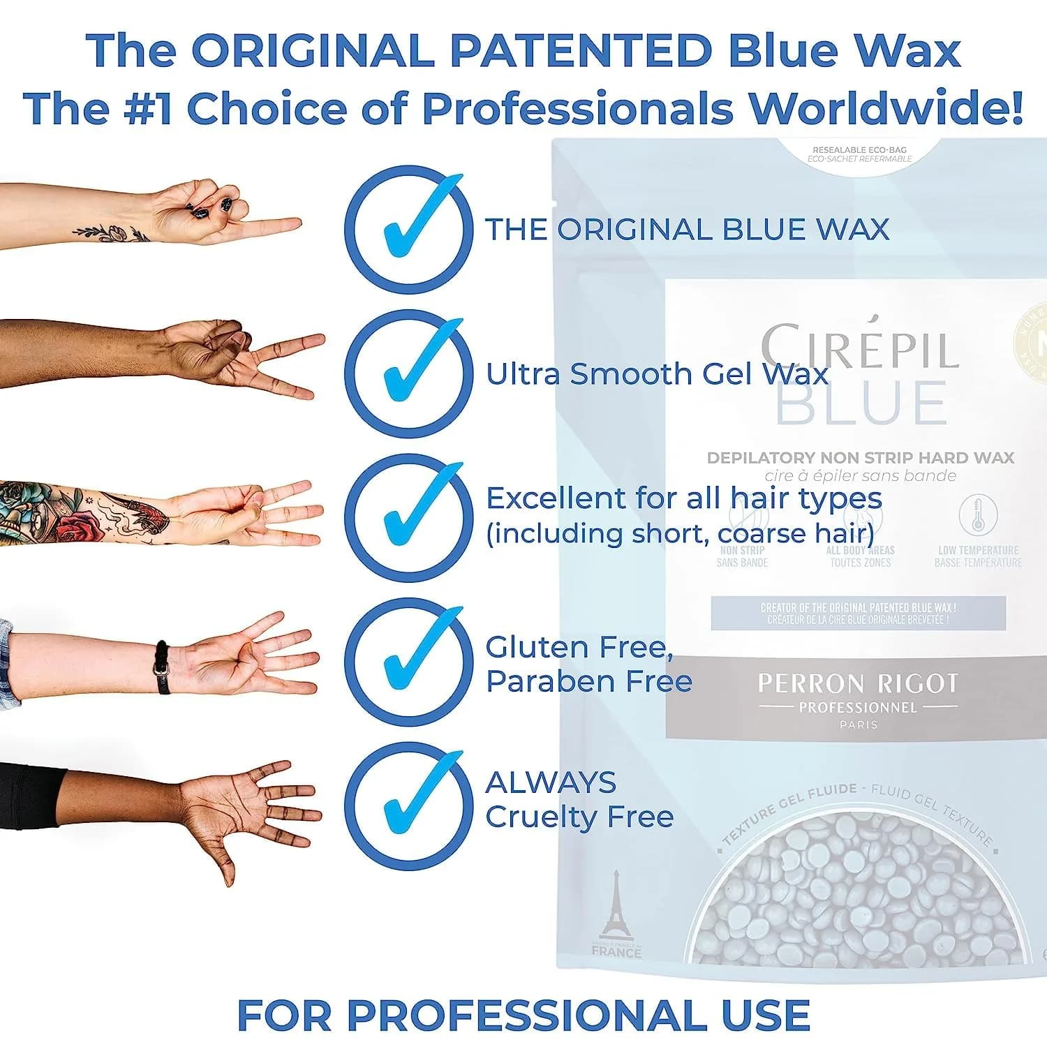 Cirepil Blue Stripless Hard Wax Beads 400g (14.11oz) | Professional Hair Removal for Face, Bikini, Body - view 6