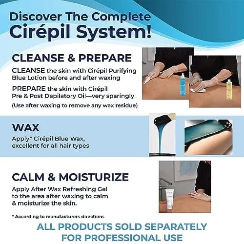 Cirepil Blue Stripless Hard Wax Beads 400g (14.11oz) | Professional Hair Removal for Face, Bikini, Body thumbnail 8