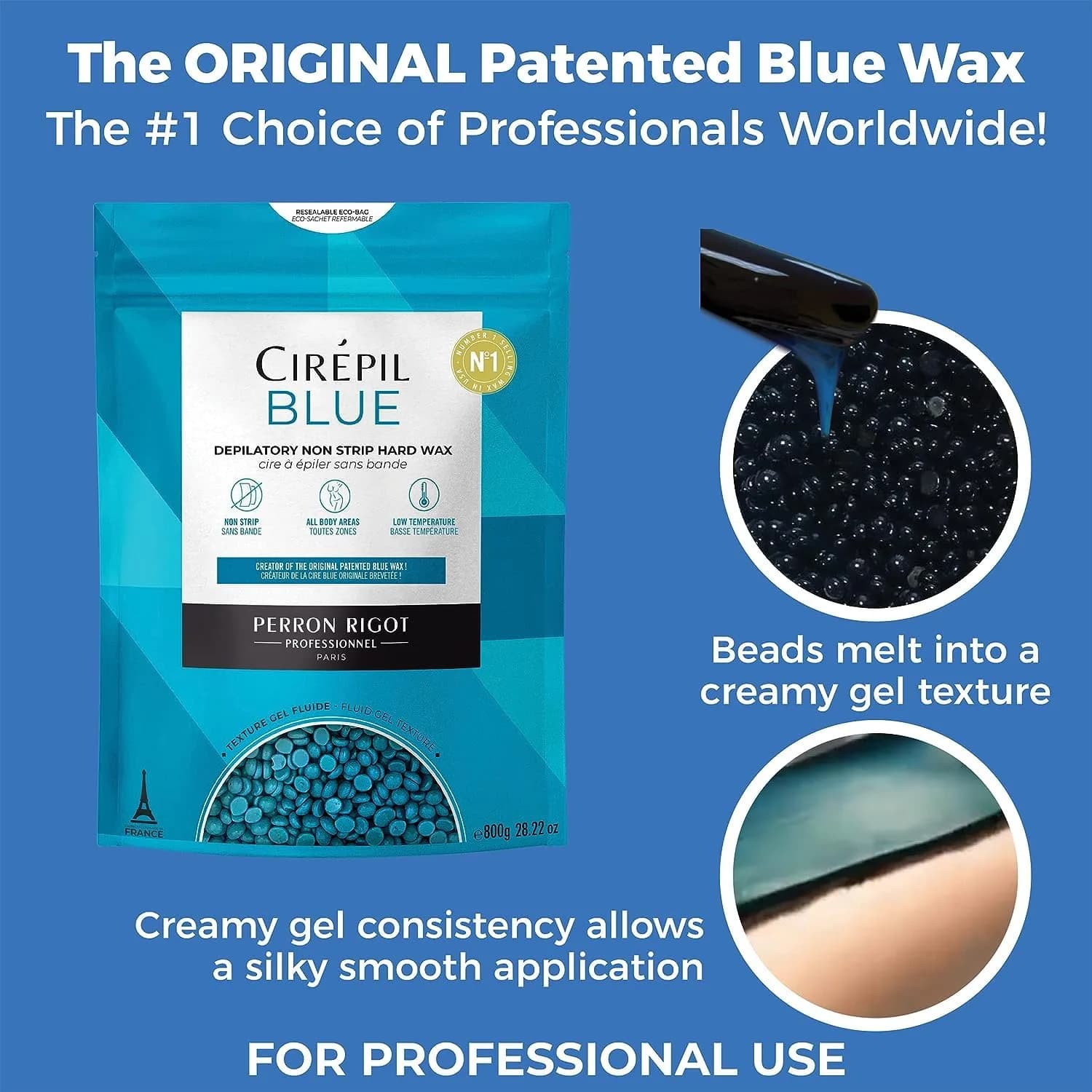Cirepil Blue Stripless Hard Wax Beads 400g (14.11oz) | Professional Hair Removal for Face, Bikini, Body - view 4