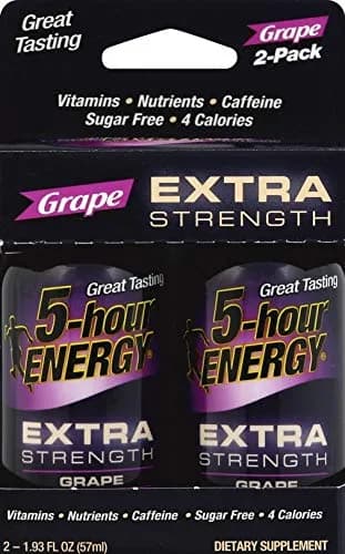 5-hour ENERGY Extra Strength Grape Energy Shot 1.93 Fl Oz | Fast-Acting, High Caffeine Boost for India thumbnail 1