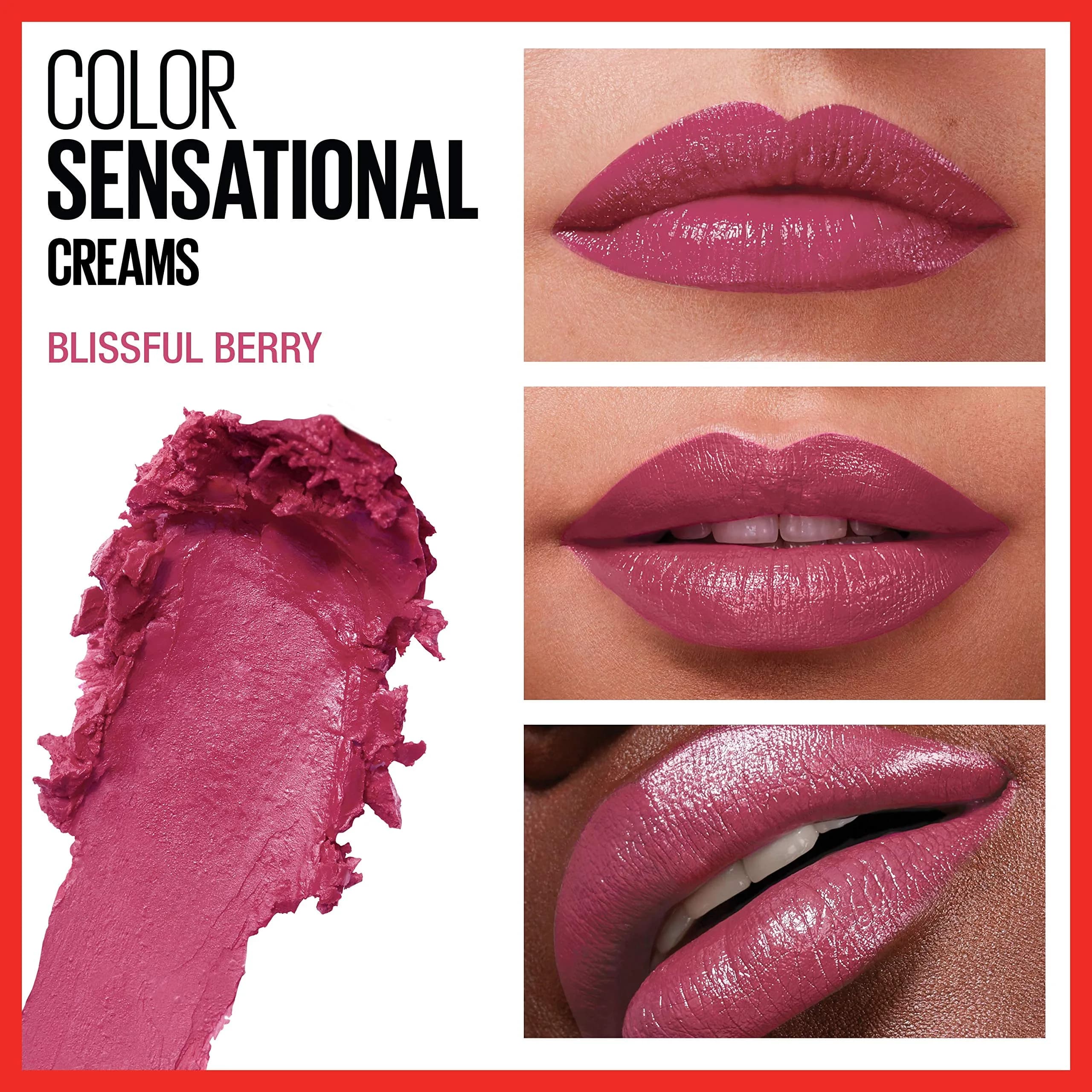Maybelline Color Sensational Lipstick, Blissful Berry, 4g (0.15 Oz) | Creamy Hydrating Lip Color thumbnail 3