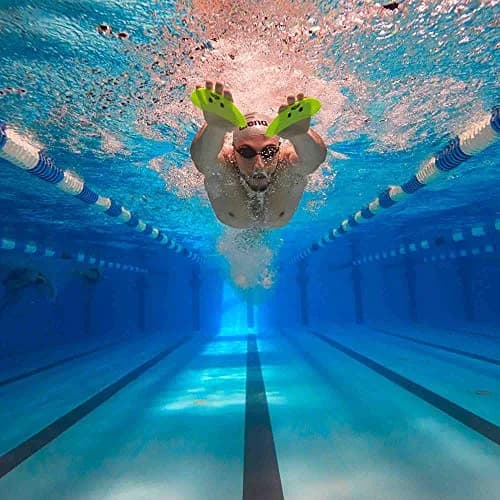 Arena Elite Finger Swimming Paddles Small Plum Purple/Arctic Lime | Improve Stroke Technique & Forearm Power thumbnail 3