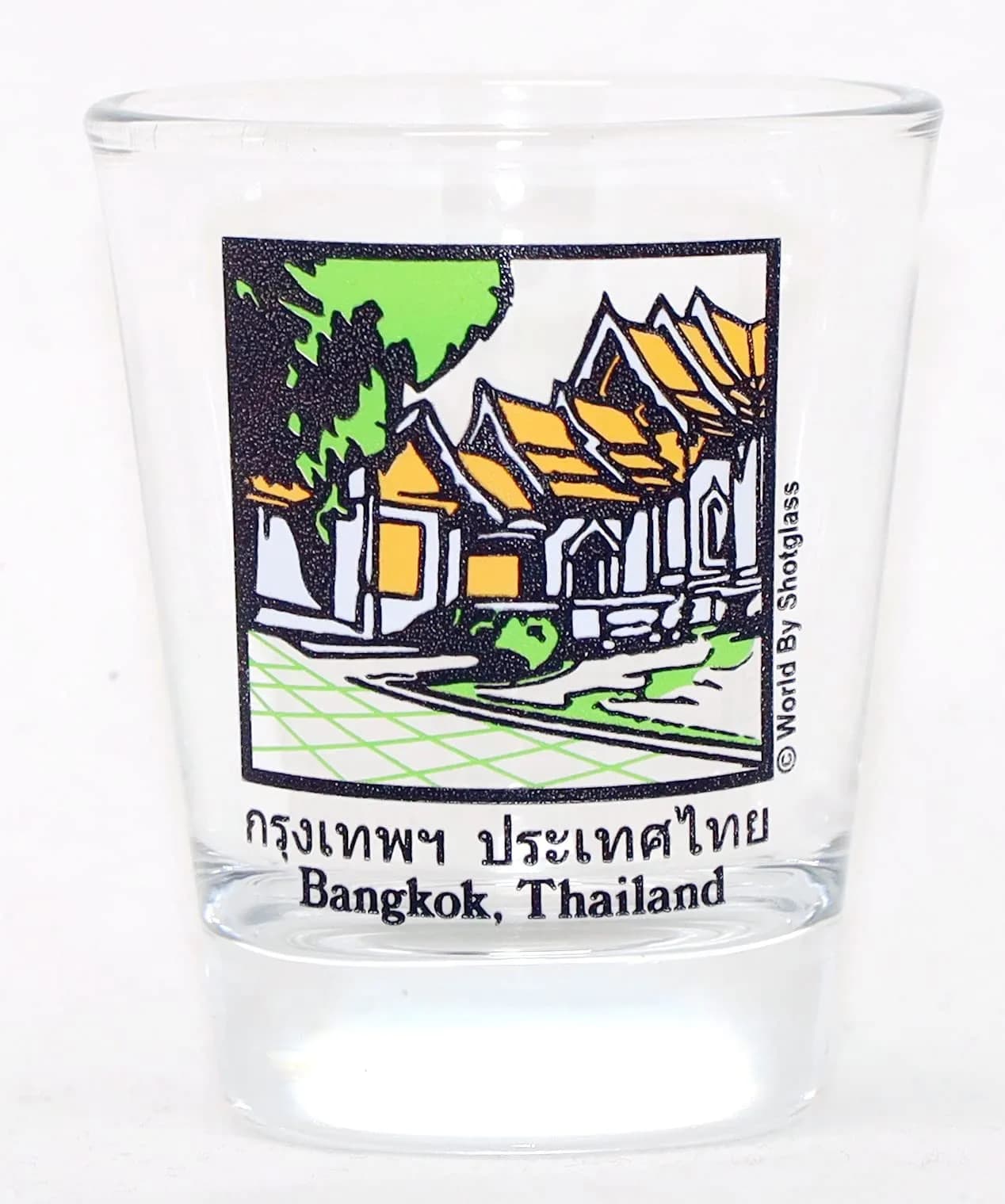 World By Shotglass Bangkok Thailand Shot Glass | Rare Souvenir, 1 oz, Multicolor, Modern Style