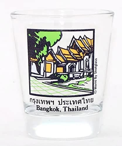 World By Shotglass Bangkok Thailand Shot Glass | Rare Souvenir, 1 oz, Multicolor, Modern Style thumbnail 1