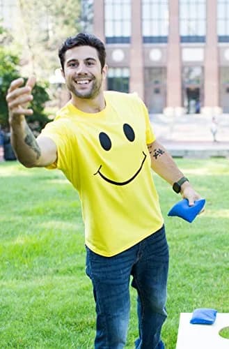 Ann Arbor T-shirt Co. Smile Face Unisex T-Shirt Medium Yellow | Soft Cotton, Modern Fit, Positive Vibe thumbnail 6