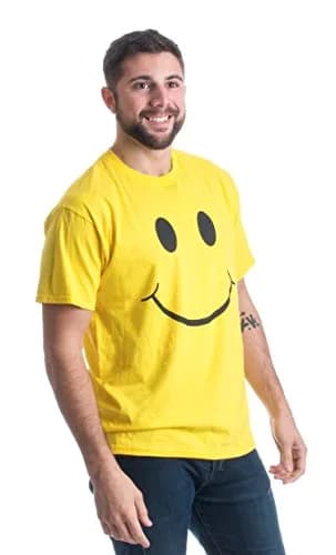 Ann Arbor T-shirt Co. Smile Face Unisex T-Shirt 2XL Yellow | Soft Cotton, Modern Fit, Positive Vibe thumbnail 2