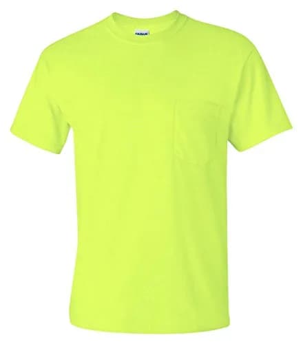 Gildan G230 Ultra Cotton Pocket T-Shirt - Safety Green - M | Preshrunk 100% Cotton, Regular Fit, Short Sleeve thumbnail 1