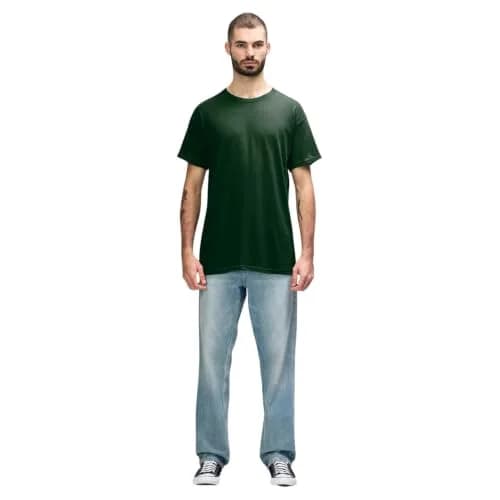 Gildan Heavy Cotton T-Shirt Large Forest Green | 100% Preshrunk Cotton thumbnail 5