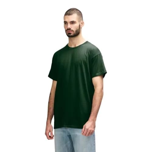 Gildan Heavy Cotton T-Shirt Large Forest Green | 100% Preshrunk Cotton thumbnail 3
