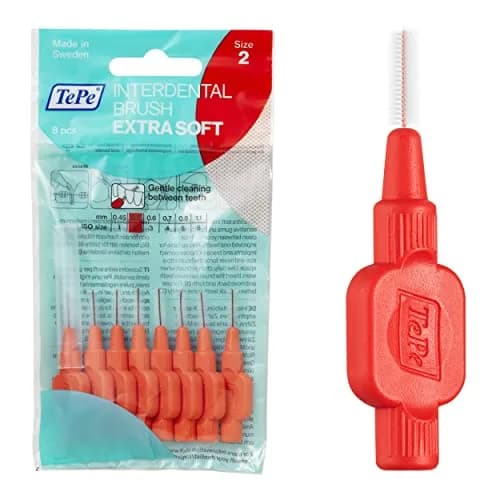 TePe Extra Soft Interdental Brush 0.5 mm (Red) | Dentist-Developed for Gentle Cleaning thumbnail 1
