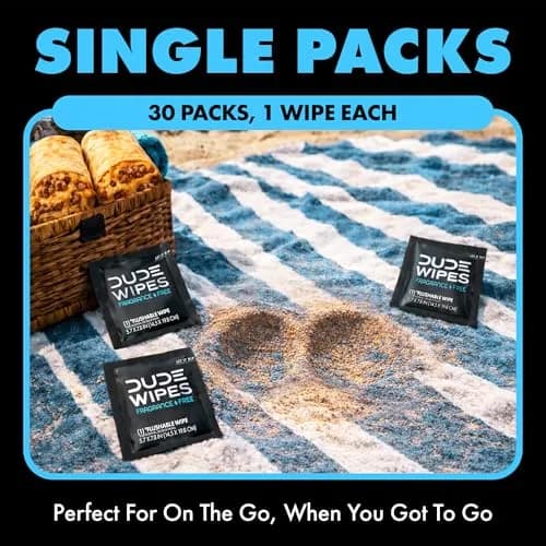 DUDE Wipes On-The-Go Unscented Adult Flushable Travel Wipes 30 Count | Plant-Based & Septic-Safe thumbnail 2