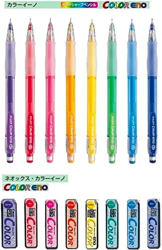 PILOT Color Eno 0.7mm Mechanical Pencil 8 Color Set | Erasable Ink, Hexagonal Grip thumbnail 3