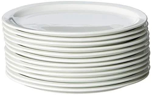 CAC China NCN-13 Clinton Narrow Rim 11-1/2-Inch Porcelain Oval Platter | Super White, Durable & Oven Safe thumbnail 1
