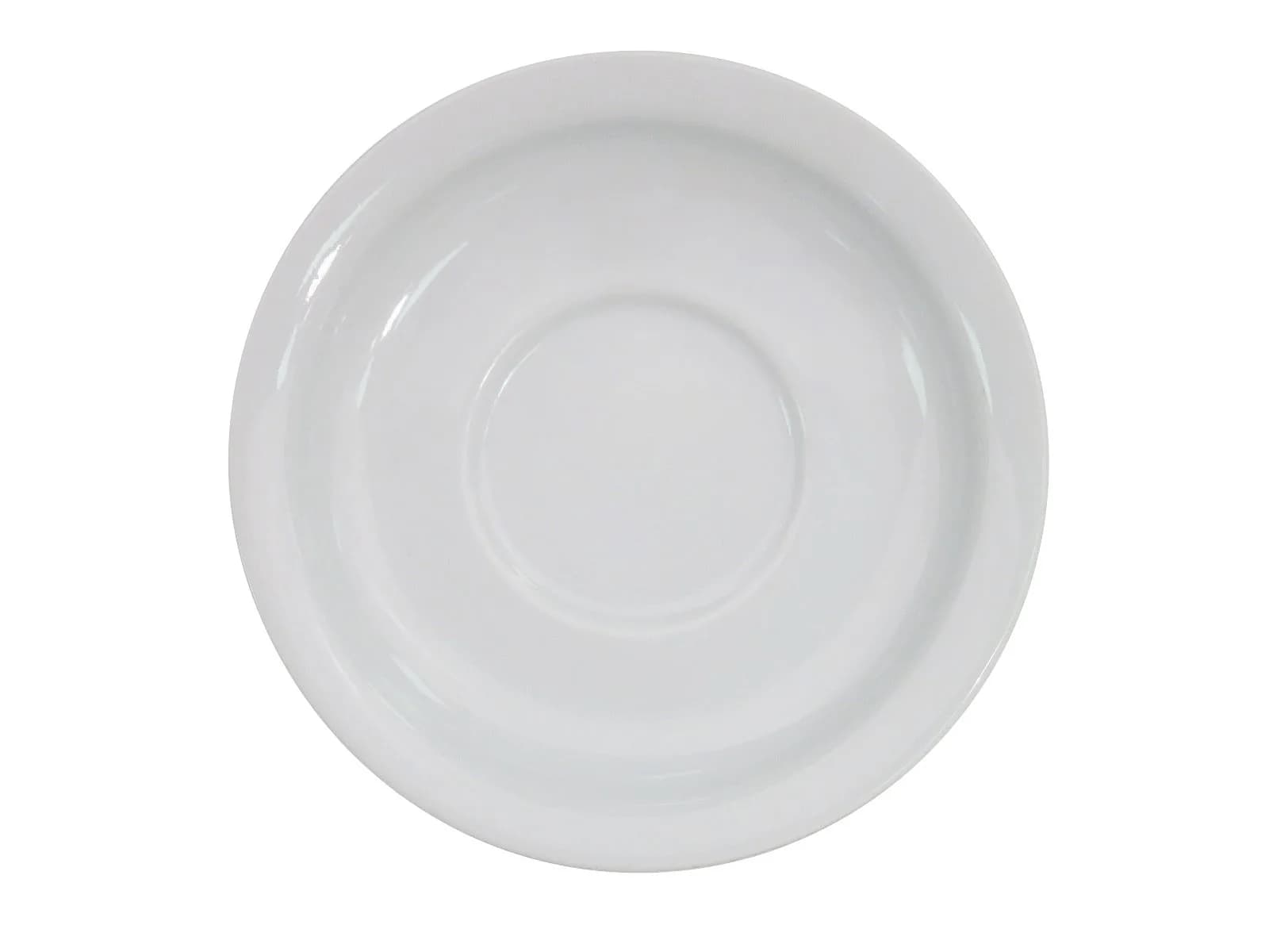 CAC China NCN-2 Clinton Narrow Rim 5-5/8-Inch Super White Porcelain Saucer | Durable, Microwave & Dishwasher Safe