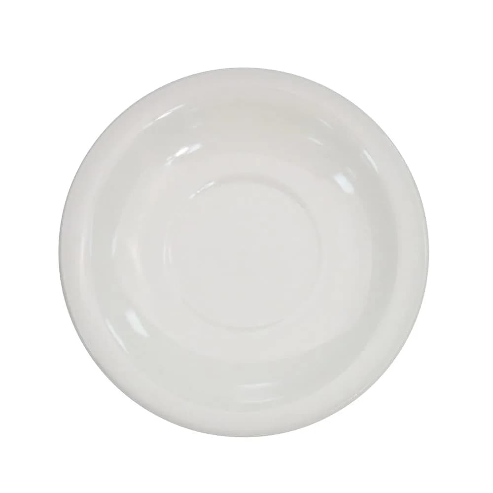 CAC China NRC-2 Narrow Rim 5-1/2-Inch American White Stoneware Saucer | Durable, Oven & Dishwasher Safe — American White; Off White; Creamy White