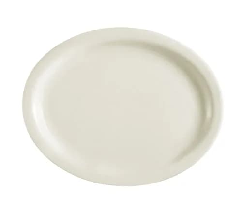 CAC China NRC-19 Narrow Rim 12-1/2-Inch by 10-1/8-Inch American White Stoneware Oval Platter | Durable, Oven & Dishwasher Safe thumbnail 1