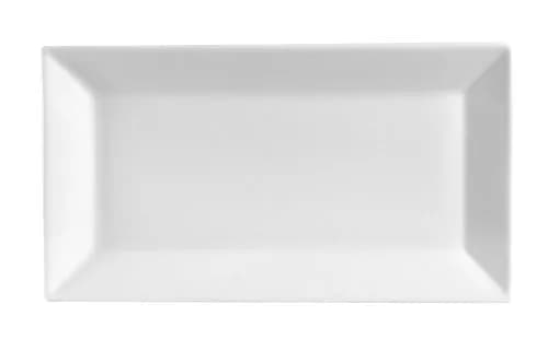 CAC China KSE-34 Kingsquare 8-1/2-Inch x 4-1/2-Inch Super White Porcelain Rectangular Platter thumbnail 1
