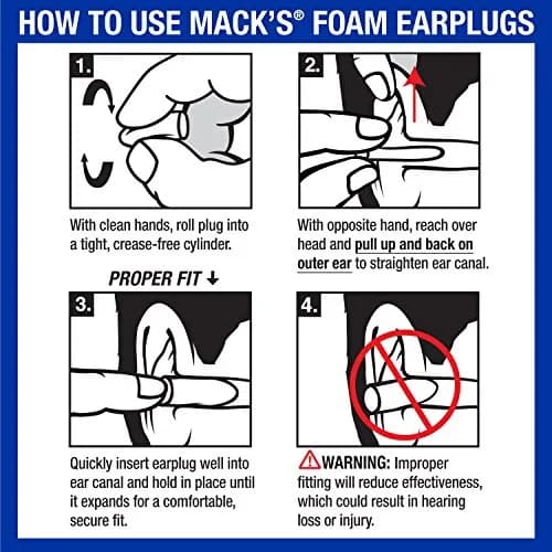 Mack's Slim Fit Soft Foam Earplugs 10 Pair (20 Count) | NRR 31dB Noise Reduction thumbnail 8