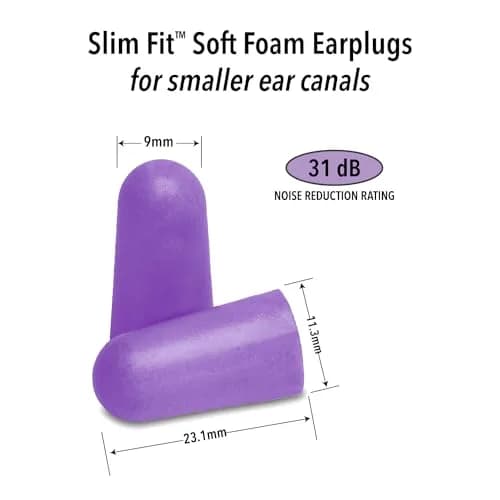 Mack's Slim Fit Soft Foam Earplugs 10 Pair (20 Count) | NRR 31dB Noise Reduction thumbnail 2