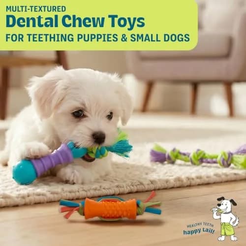 Pupstages Dental Chew Pack Mini Dog Chew Toys, 7" | Supports Healthy Teeth & Gums thumbnail 2