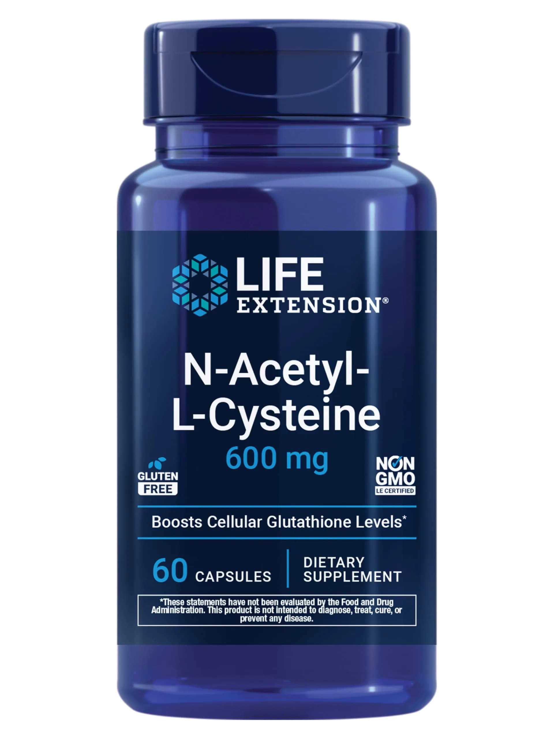 Life Extension N-Acetyl-L-Cysteine (NAC) 600 mg Capsules | Potent Antioxidant Support for Immune, Liver & Respiratory Health - main product image