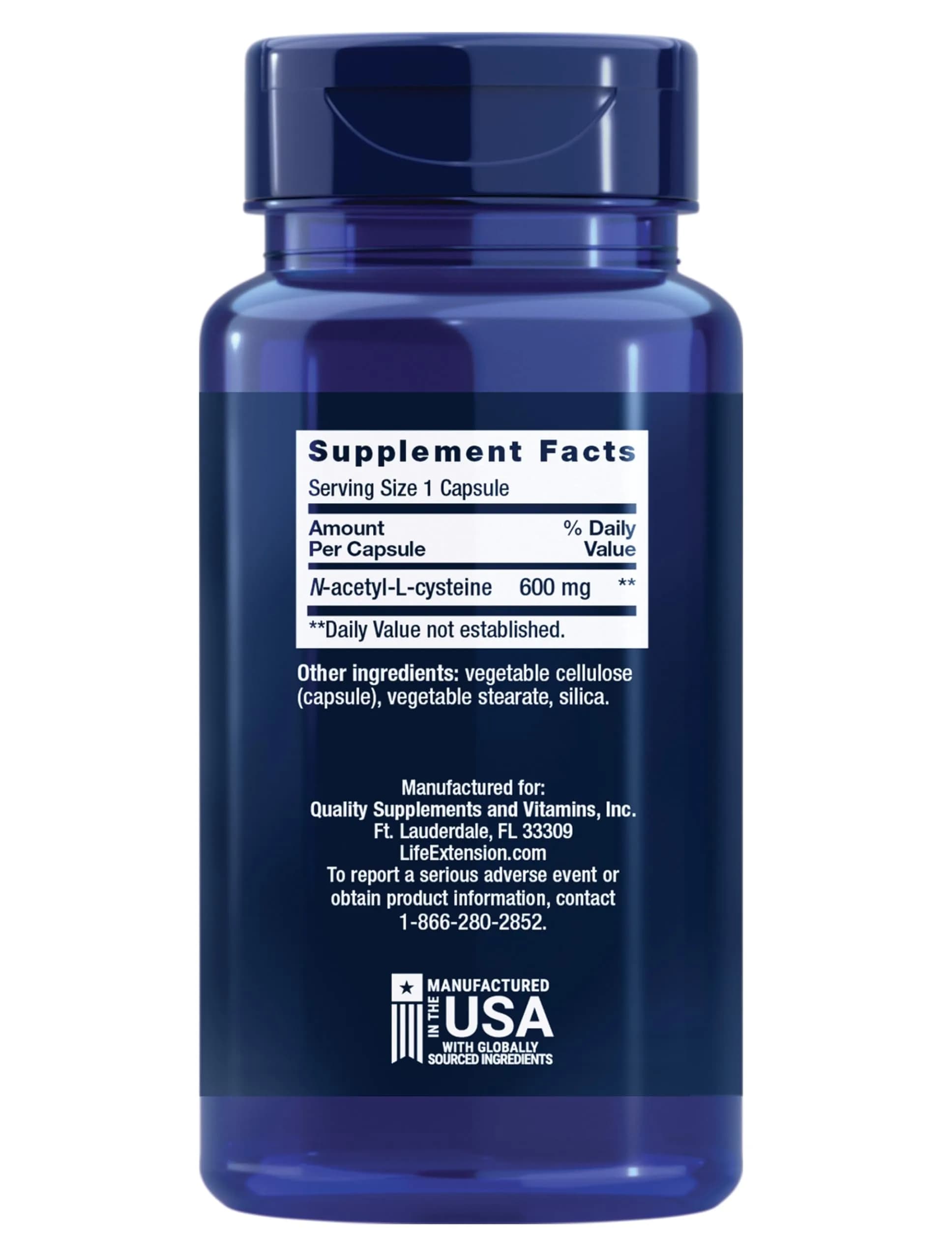Life Extension N-Acetyl-L-Cysteine (NAC) 600 mg Capsules | Potent Antioxidant Support for Immune, Liver & Respiratory Health - view 2