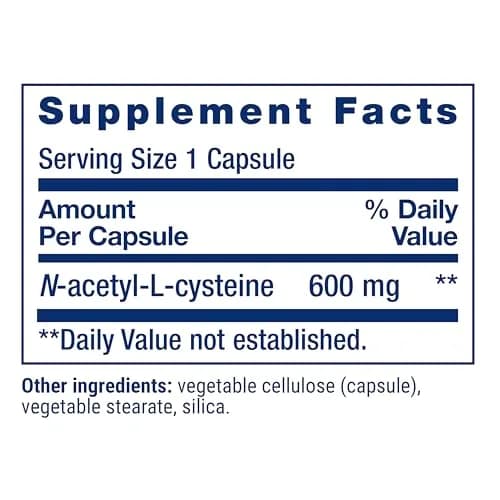 Life Extension N-Acetyl-L-Cysteine (NAC) 600 mg Capsules | Potent Antioxidant Support for Immune, Liver & Respiratory Health thumbnail 3