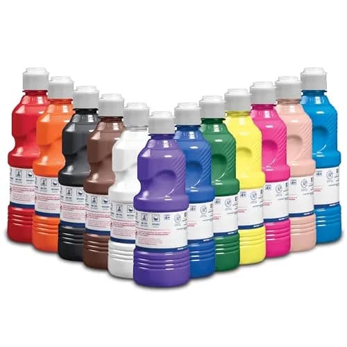 Prang Washable Tempera Paint, Assorted Colors, 16 Oz., 12 Count | Bright, Washable, Kid-Safe thumbnail 2