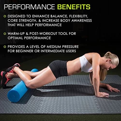 ProsourceFit Blue High Density Foam Roller 91cm x 15cm (36" x 6") | Extra Firm Muscle Recovery & Core Training thumbnail 4