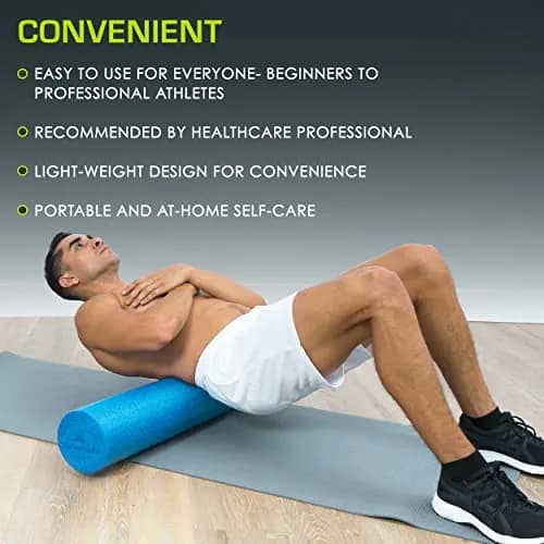 ProsourceFit Blue High Density Foam Roller 91cm x 15cm (36" x 6") | Extra Firm Muscle Recovery & Core Training thumbnail 6