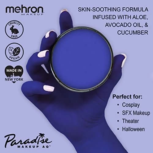 Mehron Makeup Paradise AQ - DARK BLUE | Water-Activated Face & Body Paint, 1.16 oz, Vibrant & Long-Lasting thumbnail 2