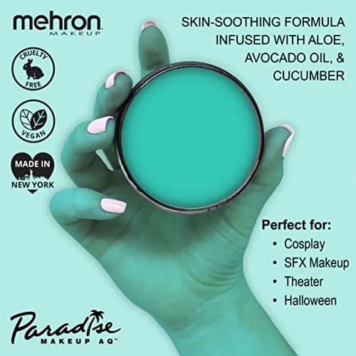 Mehron Makeup Paradise AQ - TEAL | Water-Activated Face & Body Paint, 1.16 Oz, Vibrant & Easy to Blend thumbnail 3