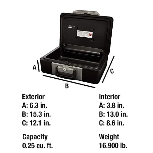 SentrySafe Fireproof Safe Box 1160 with Key Lock, 0.25 cu. ft. (7 L) | UL Classified Fire Endurance thumbnail 5