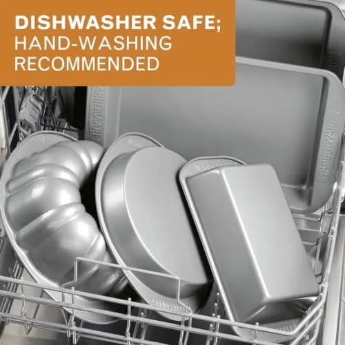 Farberware Gray Bakeware Steel Nonstick Toaster Oven Pan Set 4-Piece Baking Set 18cm (7.1in) x 18cm (7.1in) | Durable & Warp-Resistant thumbnail 7
