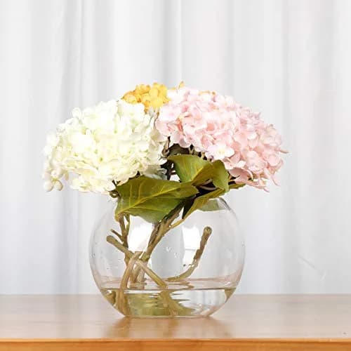 WGVI Clear Bubble Glass Vase 25cm (10") Diameter, 20cm (8") Height | Hand-Blown Decorative Accent Piece thumbnail 6