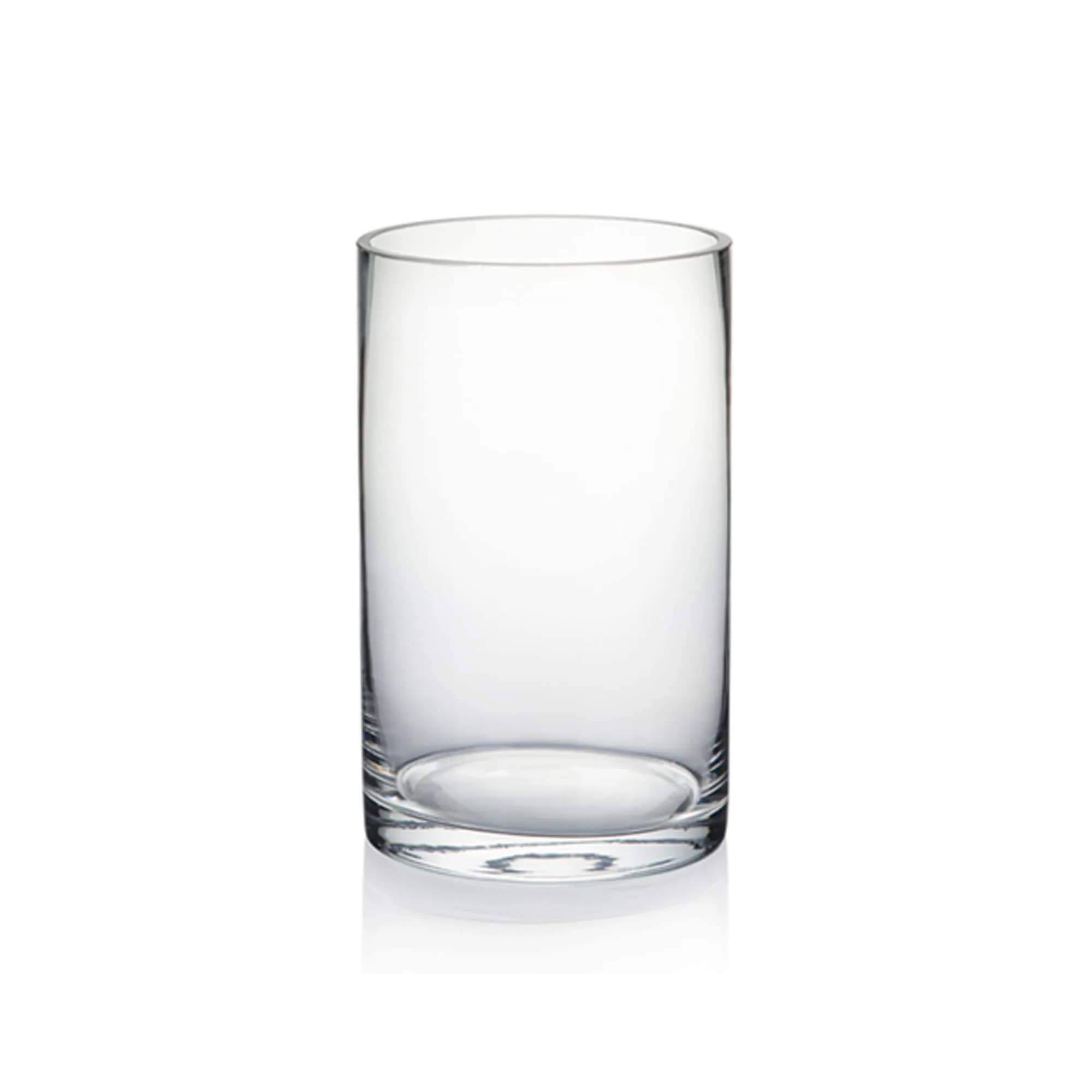 WGVI Thick Clear Cylinder Glass Vase 3" W x 5" H | Elegant Floral Container & Wedding Centerpiece - main product image
