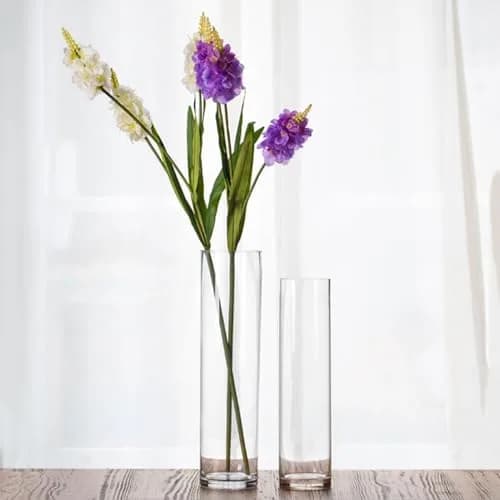 WGVI Thick Weighted Clear Cylinder Glass Vase 3" W x 10" H | Handcrafted, Durable, Elegant thumbnail 5