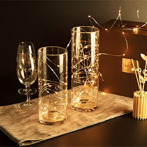 WGVI Thick Weighted Clear Cylinder Glass Vase 3" W x 10" H | Handcrafted, Durable, Elegant thumbnail 8