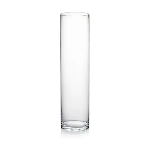 WGVI Thick Weighted Clear Cylinder Glass Vase 3" W x 12" H | Elegant Floral Display thumbnail 1