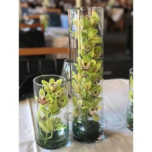 WGVI Thick Tall Clear Cylinder Glass Vase 4" W x 16" H | Elegant Floral Centerpiece thumbnail 7