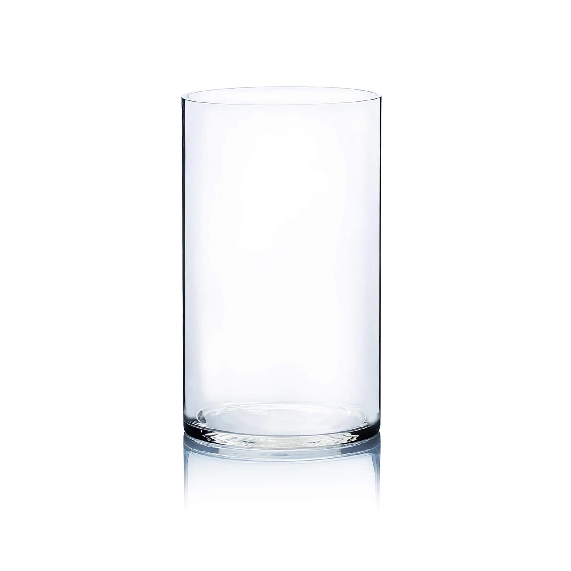 WGVI Clear Cylinder Glass Vase 18cm (7") x 30cm (12") | Handcrafted Home Accent Decor - main product image
