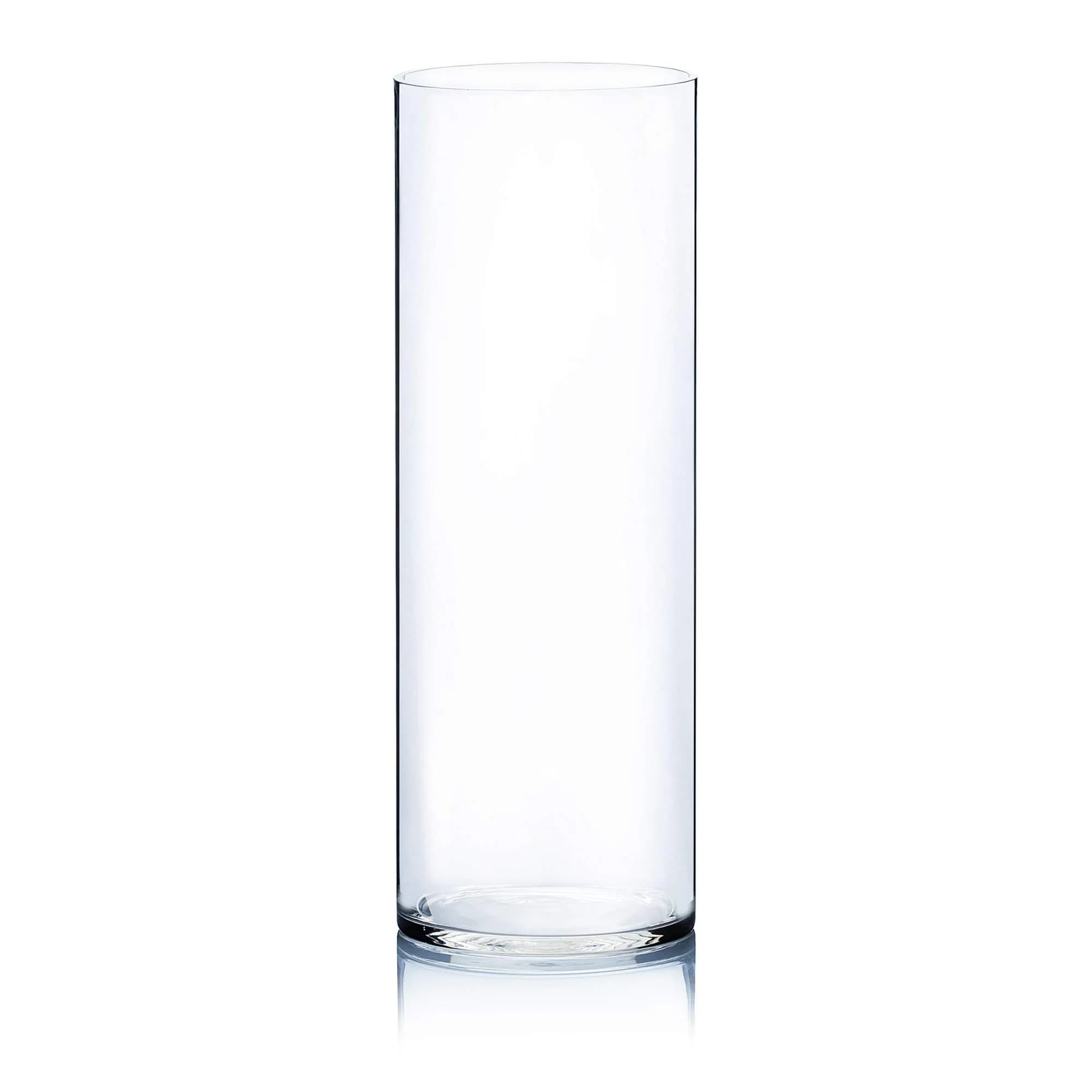 WGVI Clear Cylinder Vase 180 mm (7") x 500 mm (20") | Handcrafted Glassware for Events & Home Decor — 7"x20"H