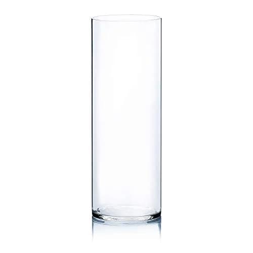 WGVI Clear Cylinder Vase 180 mm (7") x 500 mm (20") | Handcrafted Glassware for Events & Home Decor thumbnail 1